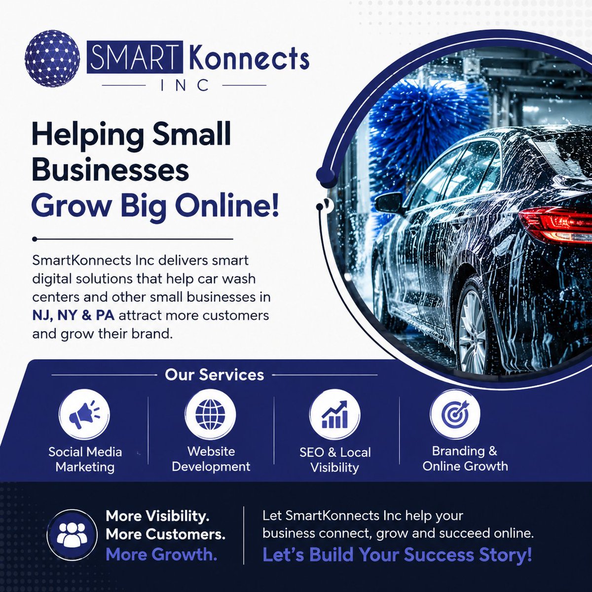SmartKonnects's tweet photo. 💡 Local business owners — ready to grow online?
SmartKonnects Inc helps businesses across NJ, NY &amp; PA get more leads, stronger social media, and real growth. 🚀
🌐 Websites | 📱 Social Media | 📈 Digital Marketing

Turn online traffic into loyal customers! #digitalmarketing #nj https://t.co/MWLSab28aB