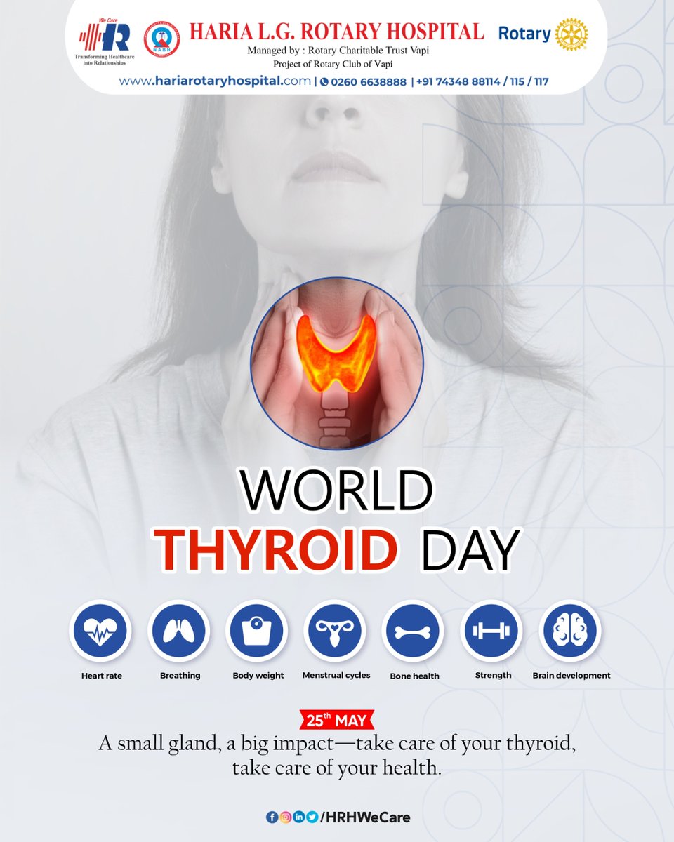 hrhwecare's tweet photo. A small gland with a big role in your health 💙
This World Thyroid Day, spread awareness and prioritize your thyroid health for a healthier tomorrow ✨

#WorldThyroidDay #ThyroidAwareness #HealthyLiving #HRHWeCare https://t.co/tNnNsJ55e0