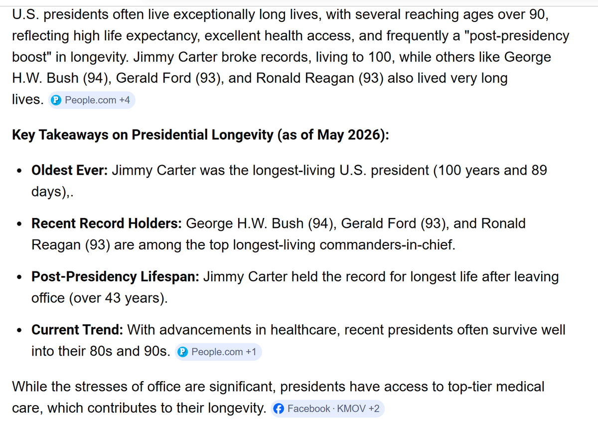 RHass51's tweet photo. @DrDiGiorgio @aribindi Popes, presidents, and prominent people (actors, rock stars), ever wonder why so many of them live into their 90s? https://t.co/JjyShwUlCN