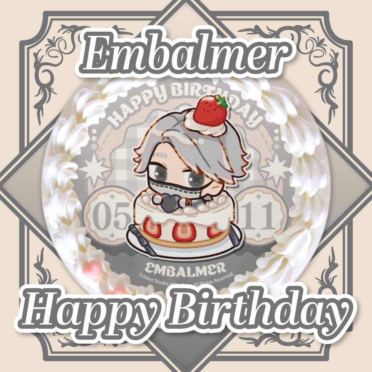 第五人格 IdentityV 納棺師 イソップ・カール 誕生日 キャンバスボード 5月11日は納棺師 イソップ・カールの誕生日 やわらかな光を受け揺れる