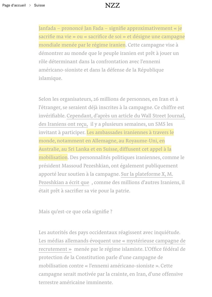 denisedetralala's tweet photo. Mourir pour les mollahs ?
Le régime iranien a lancé une campagne mondiale de mobilisation via ses ambassades dont  l'intitulé « #Janfada (Je sacrifie ma vie) » pose de sérieuses questions sur le degré d’engagement et la radicalisation https://t.co/PFaZixkKMB