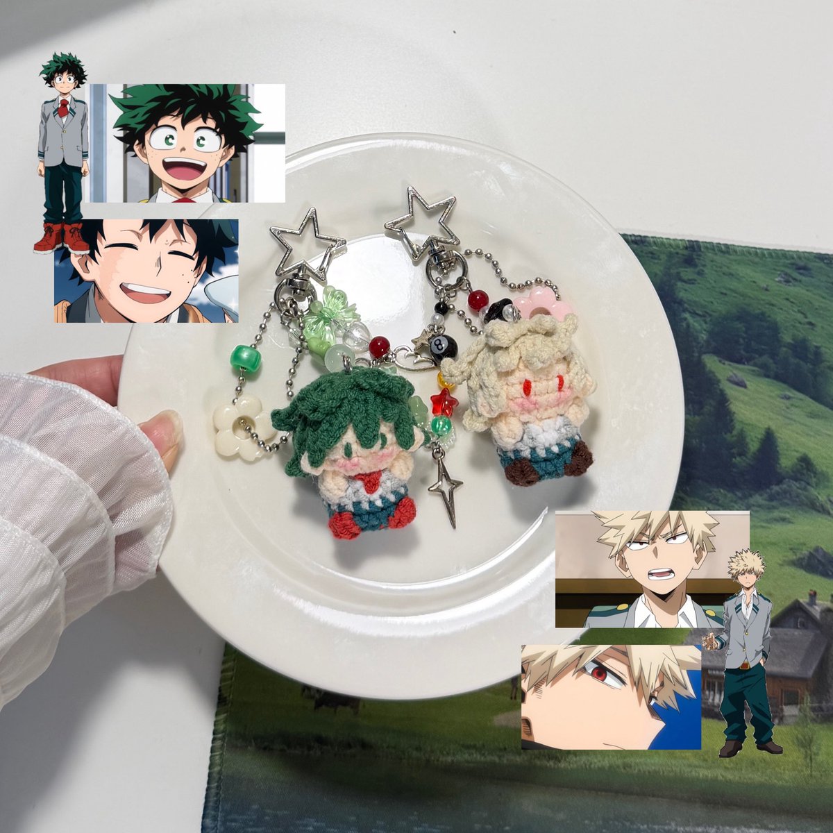Ი𐑼 deku&amp;bakugo
⋆ขนาด+-5cm

🍽️ราคาตัวละ 185฿ ไม่รวมลูกปัด
คัสตอมลูกปัดด้วย+39฿
📬 flash 40-45฿

✿｡สนใจเดมมาสั่งได้เลยค่า 💖

⋆🐾° งานในร้านเป็นงานแฮนเมดนะคะถักเองทุกตัว อาจจะใช้เวลาถักตามจำนวนของออเดอร์ 7-14วัน หรือเร็วกว่านี้ ขอคนรอได้น้า
#crochet #amigurumi #พวงกุญแจไหมพรม