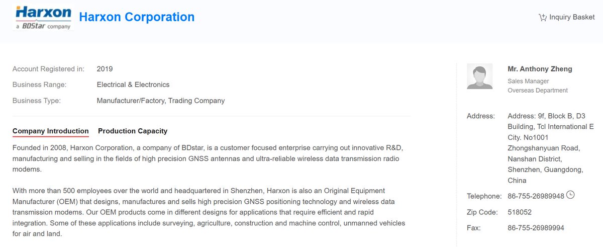 nordsint's tweet photo. 6/ Despite the apparent separation between NavX and Harxon, Anthony Zheng is listed on Harxon's https://t.co/DGayObSLh6 site as the contact for the company's overseas sales department, and is featured in photos posted by Harxon online. https://t.co/raiT81ecWQ
