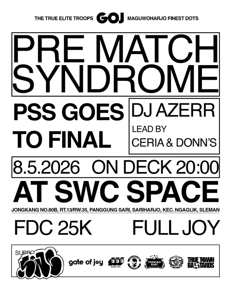 Ndene. SWC Space, FDC 25K. 

Us, The finest.
#PreMatchSydnrome