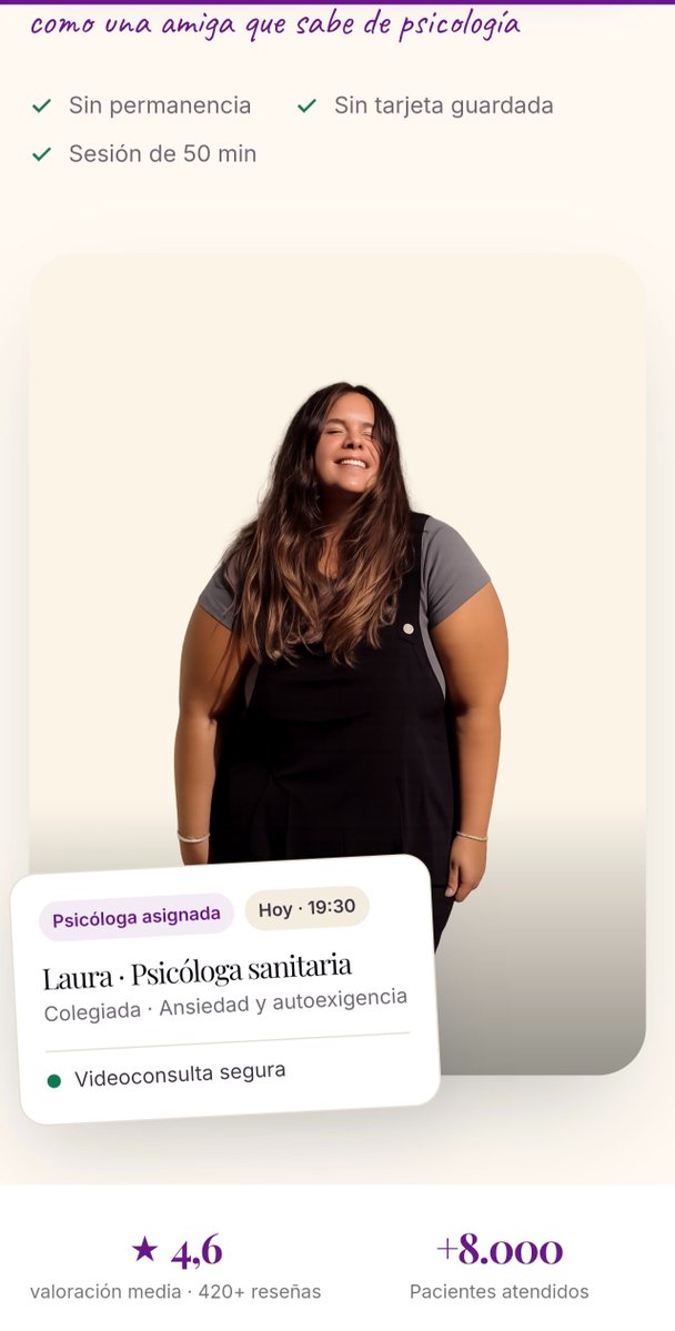 Laura yanes siempre consigue sorprenderme 😍 ahora publicita una web de dudosa calidad y procedencia sobre salud mental y aparece como "psicóloga sanitaria"