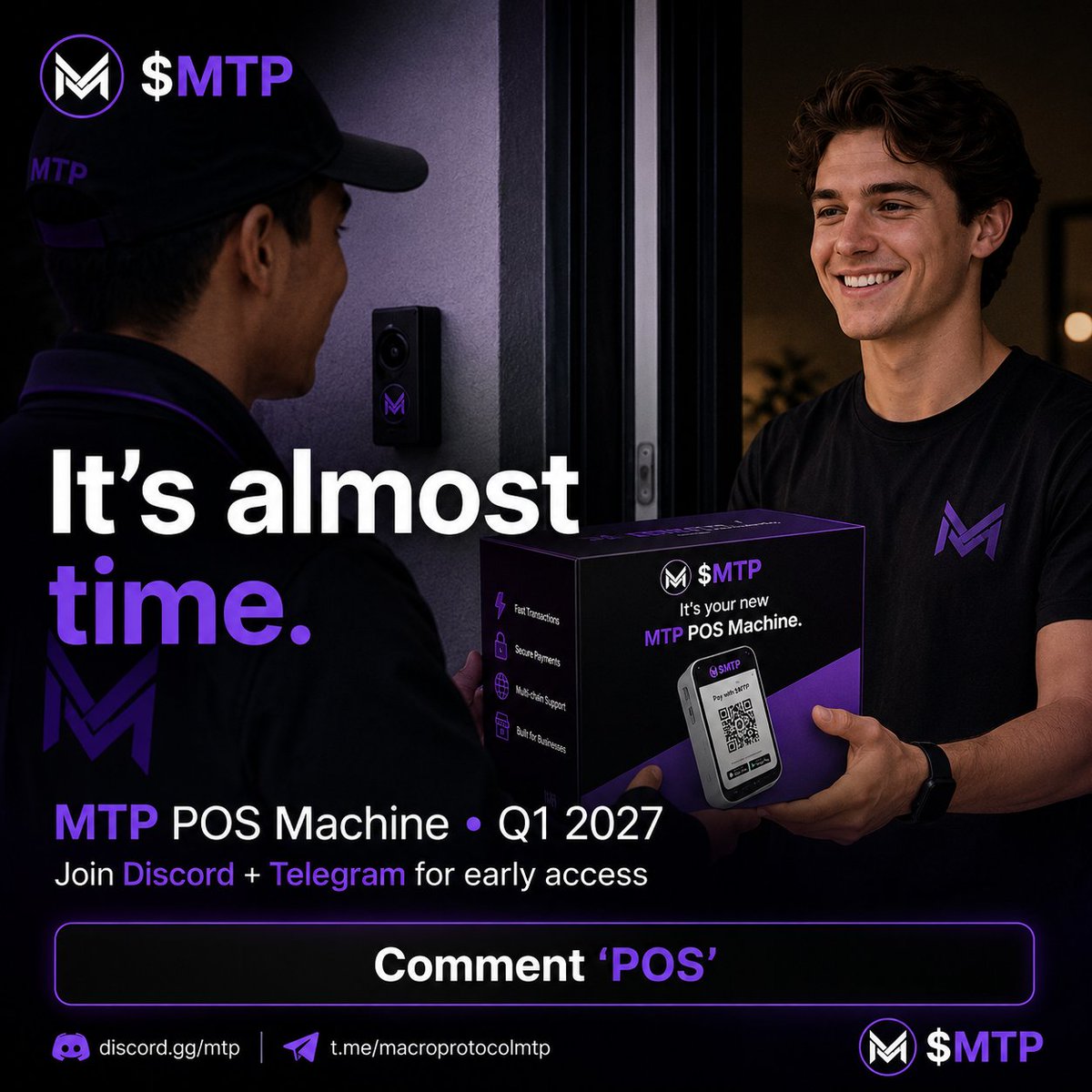 macroprotocol's tweet photo. It’s almost time.

MTP POS Machine is coming Q1 2027.
Want early access and first dibs on beta invites?
Join our Discord + Telegram communities.
Comment “POS” and we’ll DM you the invite.

#CryptoPayments #AcceptCrypto #POS #FinTech #Web3‌‌ https://t.co/L8wSDmewUU