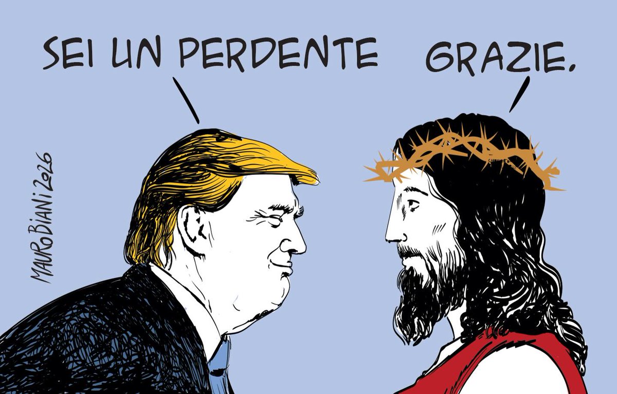 parolecristiane's tweet photo. Il valore di una persona non dipende dal successo che ha, dal lavoro che svolge, dai soldi in banca. La grandezza e la riuscita, agli occhi di Dio, si misurano sul servizio. Non su quello che si ha, ma su quello che si dà.
~ Papa Francesco

Opera di Mauro Biani https://t.co/Q3qJfVnWgi
