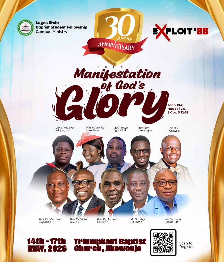 lsbsfcampus's tweet photo. EXPLOIT 2026 🎊

Behold Abba’s vessels
The mandate has been set 🔥📯

There is about to be an outpouring of God’s Glory 🌊✨🔥
Don’t be told about it
Experience God firsthand 🙌🏽🔥

To register 👉 https://t.co/Vk2GjLJMCs

#Exploit2026
#LsBsfCampusMinistry
#ManifestationOfGodGlory https://t.co/nFCOVjBNmt
