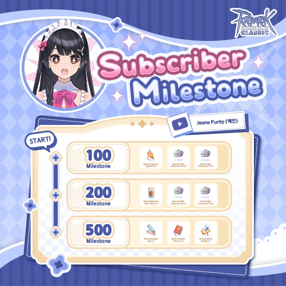 JeanePurity's tweet photo. Halo Master dan Lady!💠🎀

💠 8 Mei 2026 15:00 ~ 6 Jun 2026 15:00 [GMT+7]💠 

Subscribe https://t.co/ImbBAqSpOp🫶

⚠️Hadiah akan didapat berdasarkan Milestone yang tercapai ✨
⚠️Redeem Code akan di infokan pada 10 Juni 2026

#JeanePurity #PurityBeam #VtuberID
#VtuberIndonesia https://t.co/vo6NOHEB5D