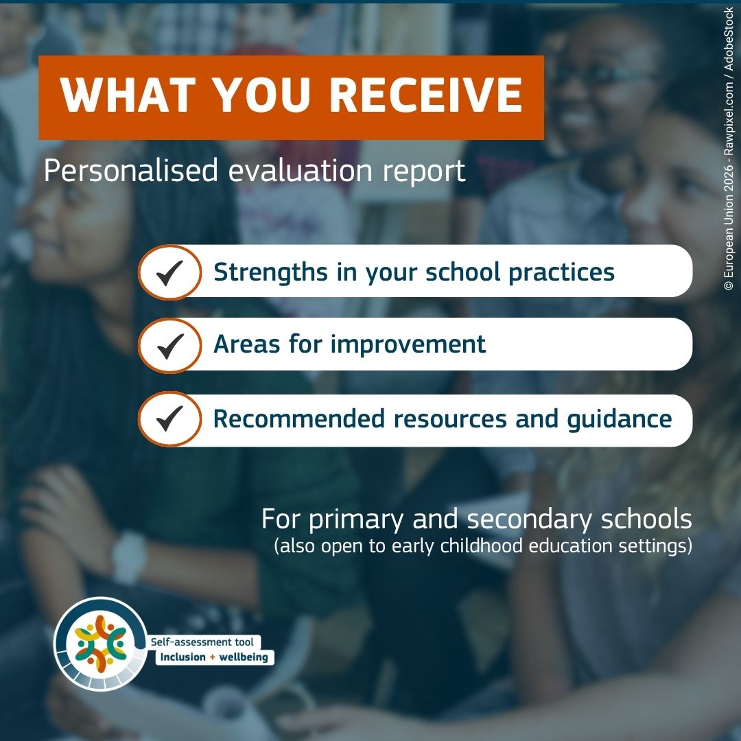 eTwinning_es's tweet photo. 🌱¿Tu centro favorece el bienestar y la inclusión de todo el alumnado?

🧠En la Semana de la Salud Mental, prueba esta herramienta de autoevaluación:
✅ Informe personalizado
✅ Recursos y recomendaciones

🔗https://t.co/1gVoKwIOaz https://t.co/yQJfaek8q1