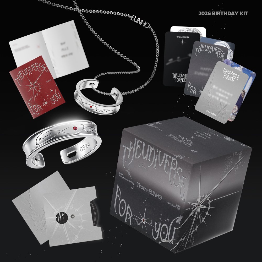 asterumart's tweet photo. [OPEN] 2026 BIRTHDAY KIT EUNHO : THE UNIVERSE FOR YOU 

FULLSET

💸 DP 530,000 | FP 590,000 - 600,000 (est 200 - 300 gr)

✅ harga bersih ina
❌ packing, adm 🍊 

✉️ DM for order
#wts #warungplave #jajanplave #plave #eunho #birthdaykit #2026 #asterumart https://t.co/onRHTQJ2Wy
