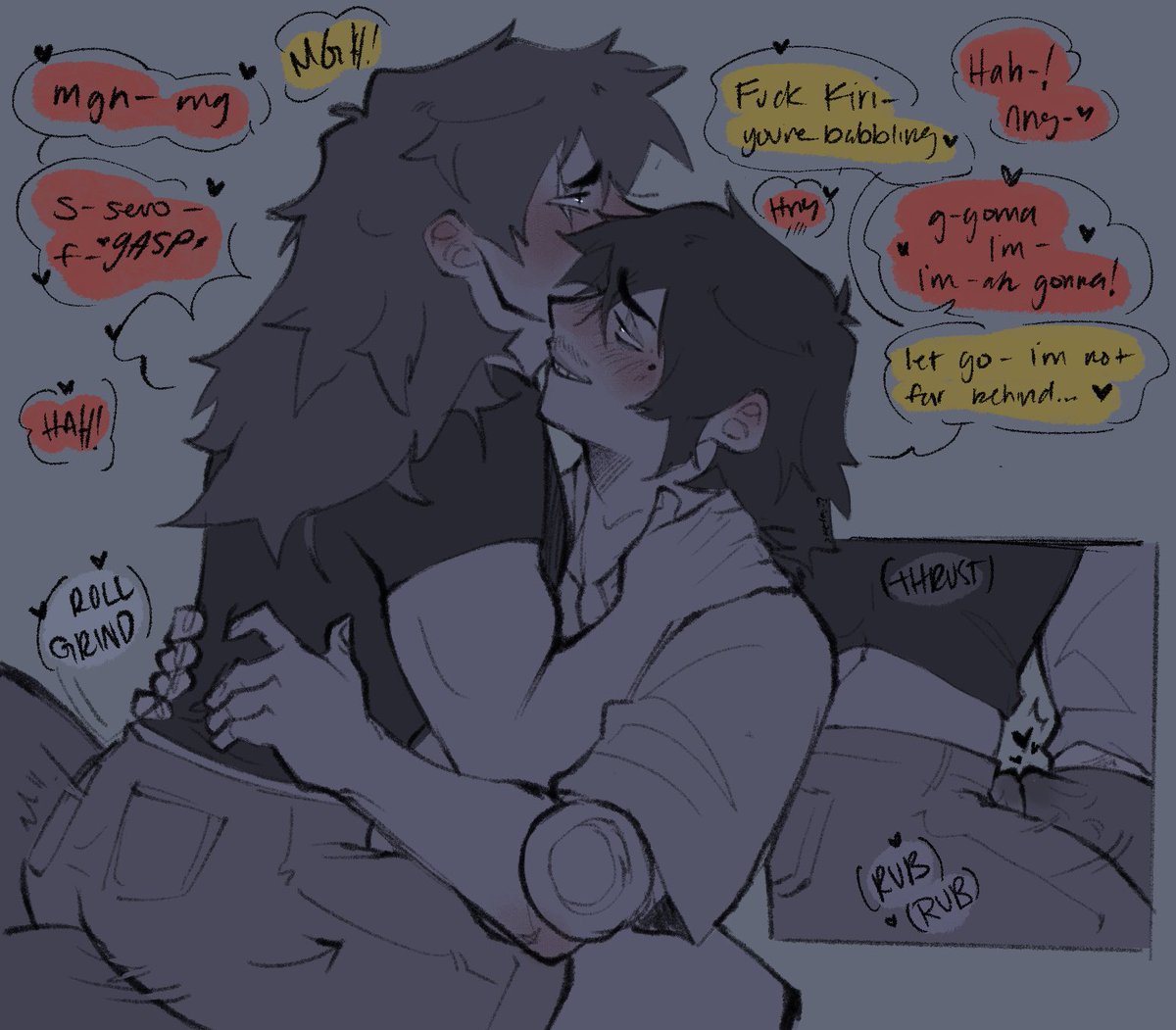 Sketchy_AFT's tweet photo. Chasing that sweet sweet friction 🤭
Thanks to Lee for the inspo. Kiri does love some dryhumping. 
#serohanta #kirishima https://t.co/jT1O2uqDlD