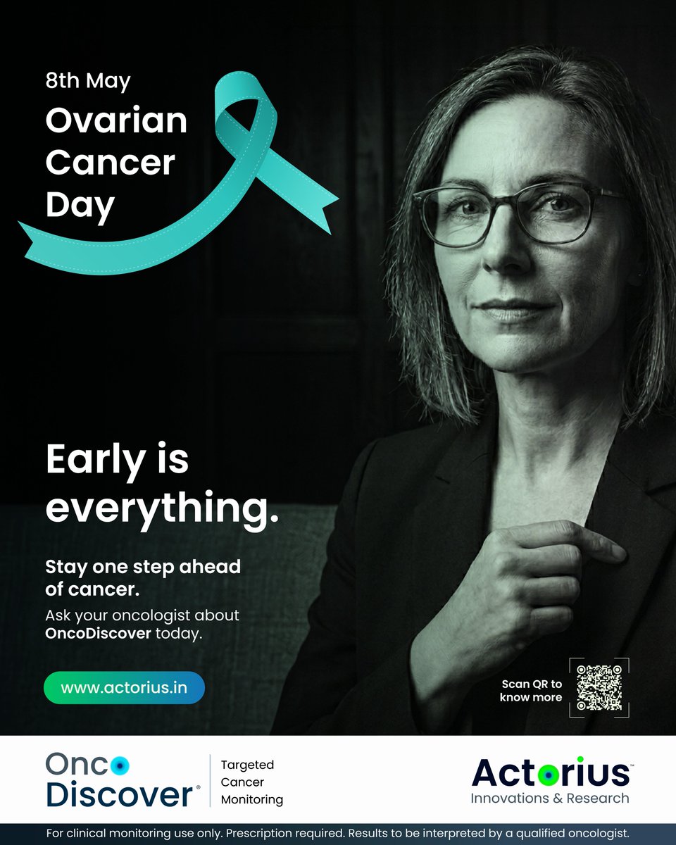 Actorius_IR's tweet photo. On #WorldOvarianCancerDay, we raise awareness about the importance of early detection &amp; continuous monitoring. Liquid biopsy innovations like OncoDiscover help track circulating tumor cells (CTCs) through a simple blood test—supporting smarter cancer care. #Actorius #LiquidBiopsy https://t.co/Syr5u3f83w