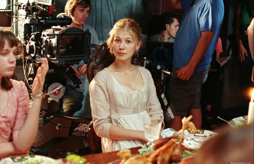 Rosamund Pike on the set of Pride &amp; Prejudice, 2005