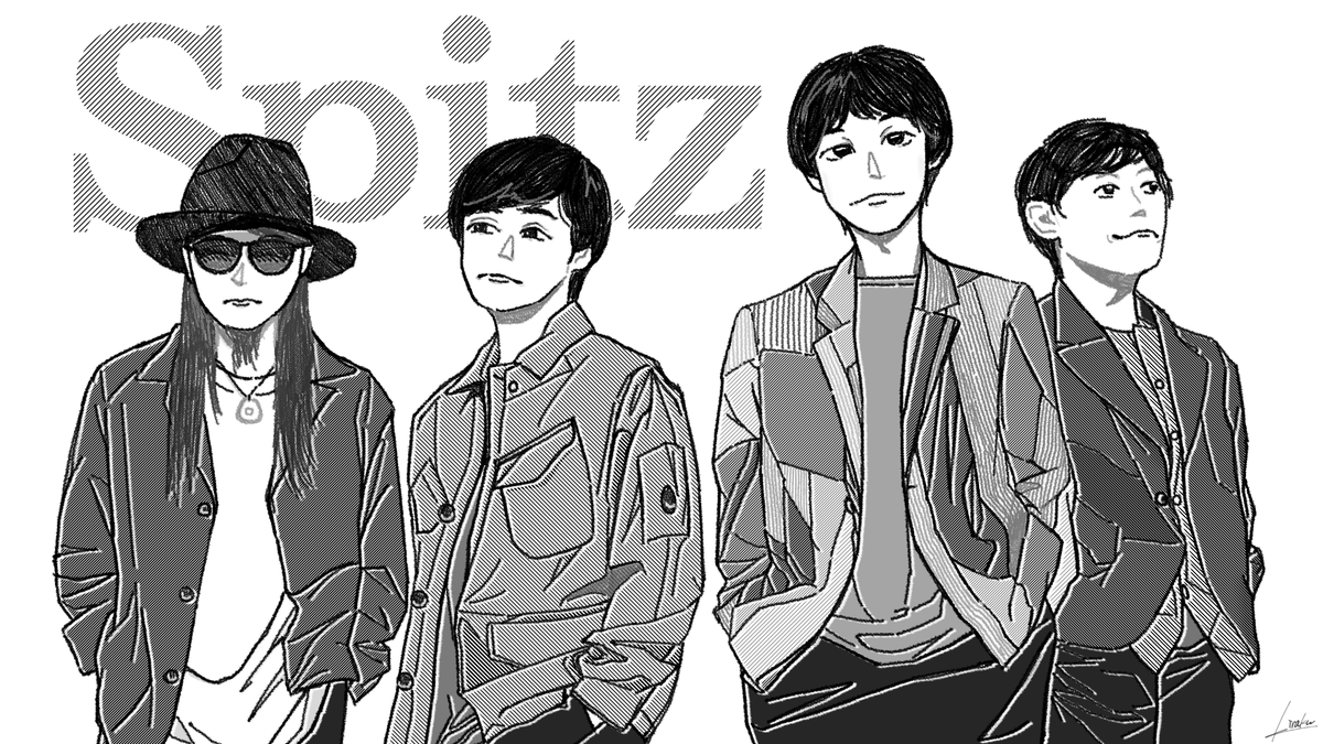 BOC48171's tweet photo. 【本日のお絵描き】
スピッツ（2021アーティスト写真より） https://t.co/gthC3mpFZj
