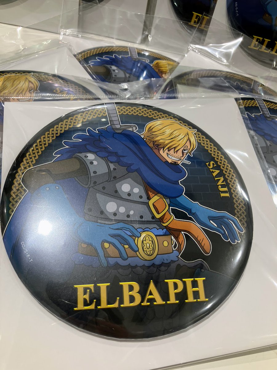 再入荷】麦わらストア限定 ELBAPH ・ビッグ缶バッジ ゾロ/サンジ 各