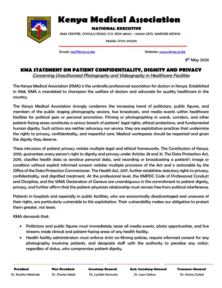 Kenya Medical Association tweet media