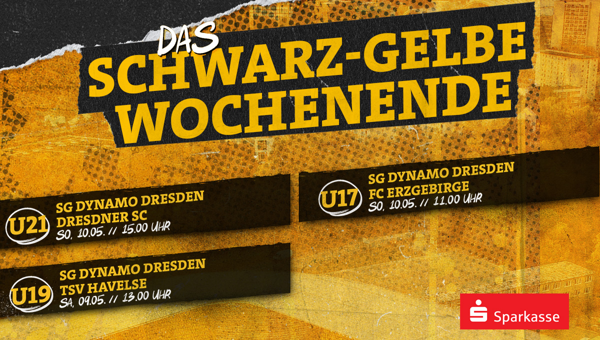 DynamoDresden's tweet photo. Für unsere schwarz-gelben Teams stehen am Wochenende gleich drei Heimspiele auf dem Programm. Neben dem Sachsenderby der #SGDU17 steht auch das Stadtduell der #SGDU21 gegen den Dresdner SC an. ⚽️ #sgd1953 https://t.co/wWzc038uxD
