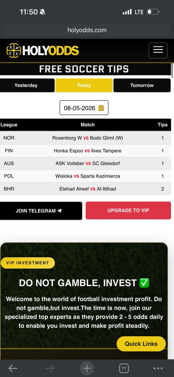 HolyOdds's tweet photo. BEST SOCCER SITE 2026 💵

✅ BACK TO BACK WINS  
✅ MASSIVE STREAKS  

https://t.co/maKtG7wVhY

✅ BANKER OF THE DAY  
✅ OV1.5, OV2.5, UND3.5  
✅ DC, BTTS/GG, DRAWS &amp; MORE  

TELEGRAM👉 https://t.co/5DjrsQ8KaR 🔥🔥

#SoccerTips #BettingTips #Holyodds #BankerBet #WinningStreak https://t.co/iL3EcNJKBu
