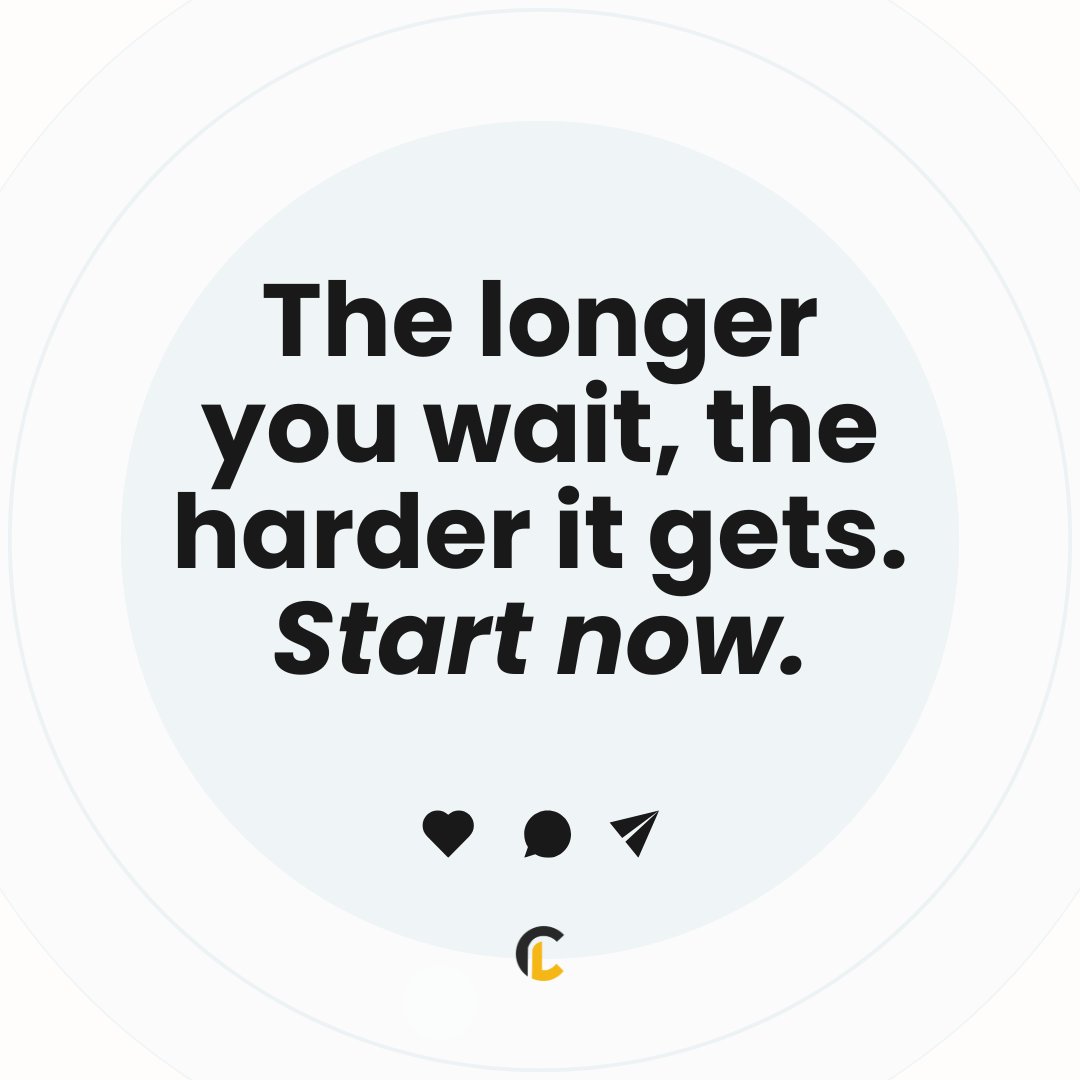 Collin_Lynch's tweet photo. The longer you wait, the harder it gets. Start now.

#starttoday #nopause #buildnow #momentum #collinlynch https://t.co/NhzDgxlBpj