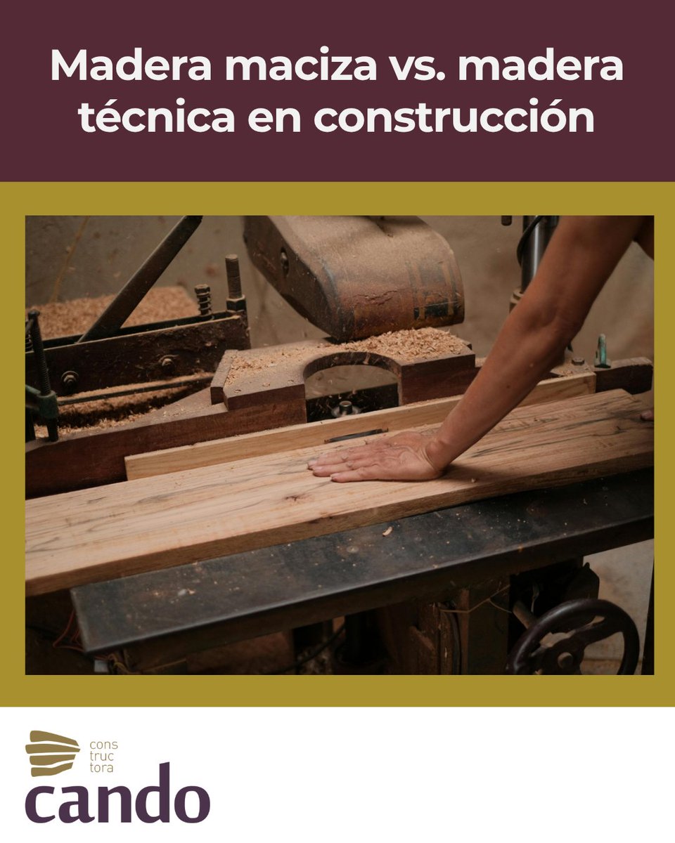CandoConstruye's tweet photo. ¿Conoces la diferencia entre madera maciza y técnica?

🪵 Maciza: ofrece estética natural y se usa en elementos visibles, revestimientos o mobiliario.

🏠 Técnica: aporta mayor estabilidad y se emplea en estructuras, vigas o zonas exigentes.

La elección será según uso/proyecto. https://t.co/G0Z6vSLisw
