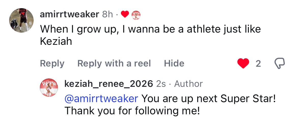 keziah_renee's tweet photo. I woke up to this very sweet message from Amir, a young athlete who follows me on IG. You never know who sees you so seeing his message made my day.
#athletes #keepputtinginwork https://t.co/hE7audJz4W