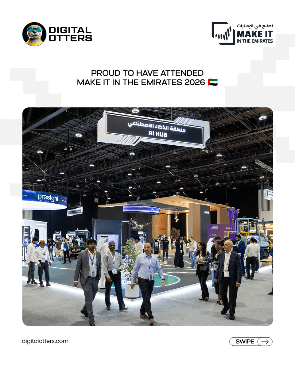 DigitalOtters's tweet photo. Proud to have attended Make it in the Emirates 2026 🇦🇪

Dubai and the UAE have played a major role in the journey of Digital Otters — helping us grow beyond borders and expand into the international market. https://t.co/UQ6ha6YBKy