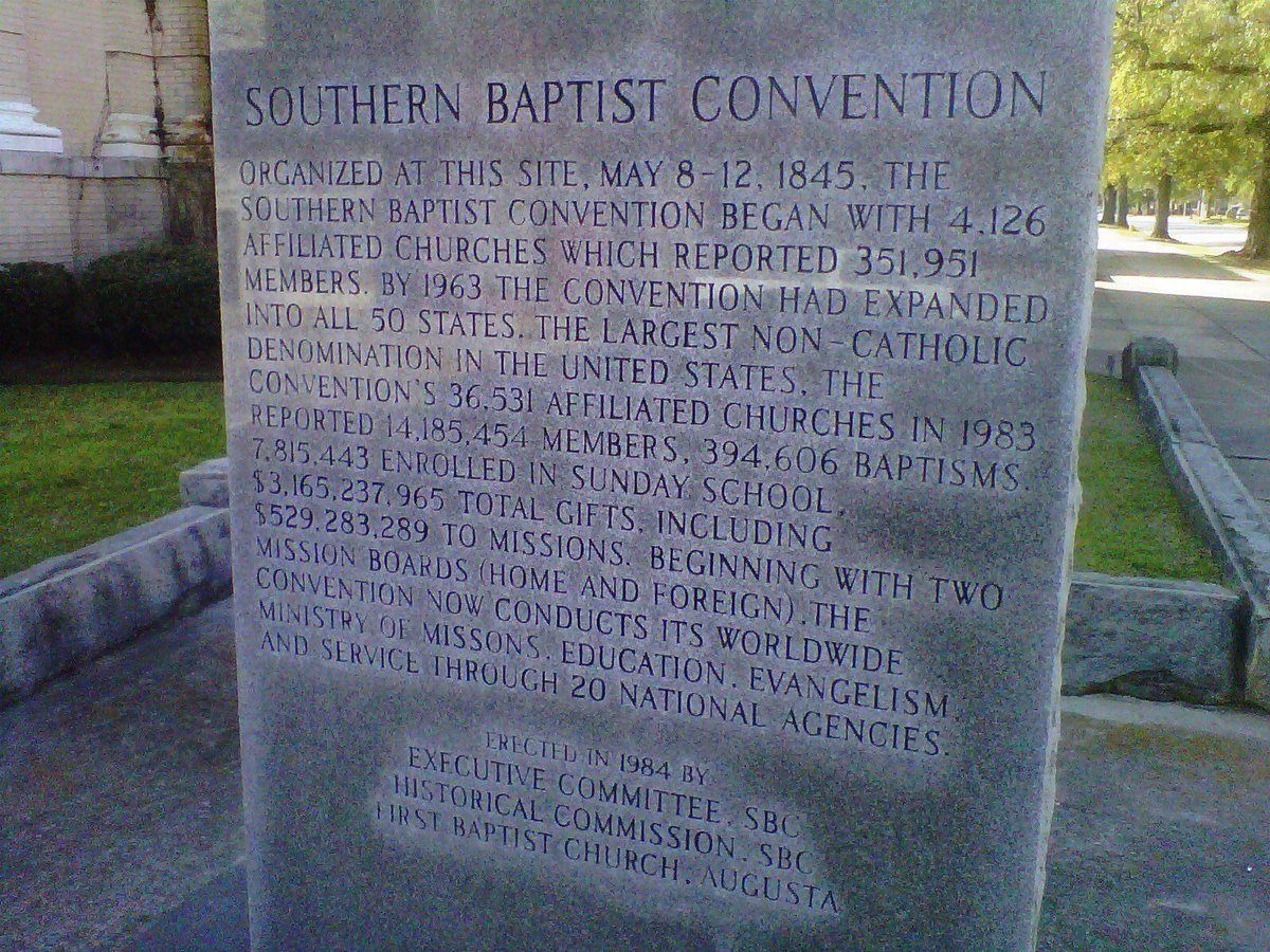 Happy Birthday to the Southern Baptist Convention! Born on May 8 in 1845, it was organized in Augusta, Georgia. 4,126 churches had a reported membership of 351,391.