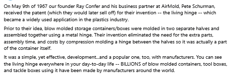 conferplastics's tweet photo. Tomorrow is the anniversary of the patent of the ubiquitous living hinge: https://t.co/8Q7XCnjXMH