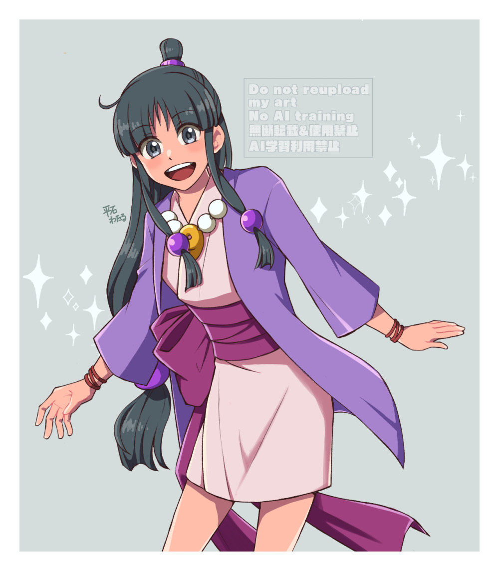 先日アップした真宵ちゃんのイラストが仕上がりました❣️
天真爛漫な感じの真宵ちゃんが大好きです😊💜