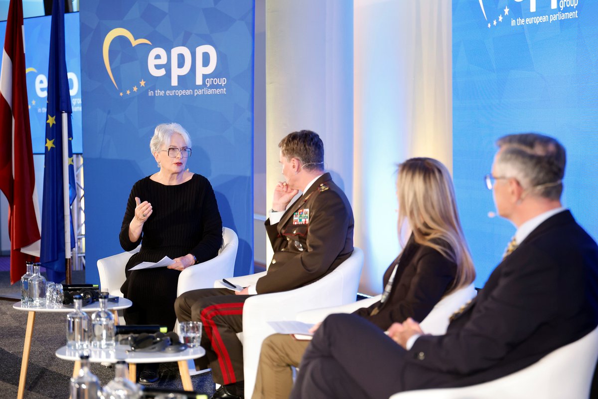 EPPGroup's tweet photo. A secure Eastern Europe and the Baltic region are also essential for both Europe's security and economic stability.

These countries are facing growing security challenges related to Russia's actions. By reinforcing its Eastern borders, the European Union is safeguarding critical infrastructure and supply chains that are key to the competitiveness of its economy.

But above all, a strong and secure Eastern border protects peace and democracy across the EU.

The EPP Group is today in Riga, Latvia to discuss situation on the ground. We welcomed @nbskomandieris Kaspars Pudāns, Chief od Defence of Latvia, @a_latkovskis, Chairman of the National Security Commission in the Latvian Parliament, and @SkrodeleL, Director of the “Entrepreneurs for Peace” Foundation, as well as an address by @Braze_Baiba, Minister of Foreign Affairs of Latvia.