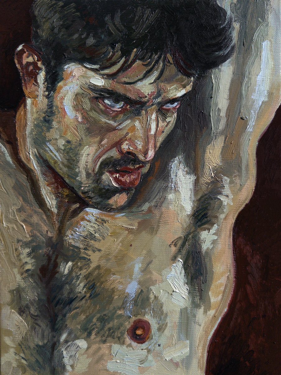 Suspension study, 33x24cm, oil on linen, 2026 #contemporarypainting  #portraits  #icon  #oilpainting