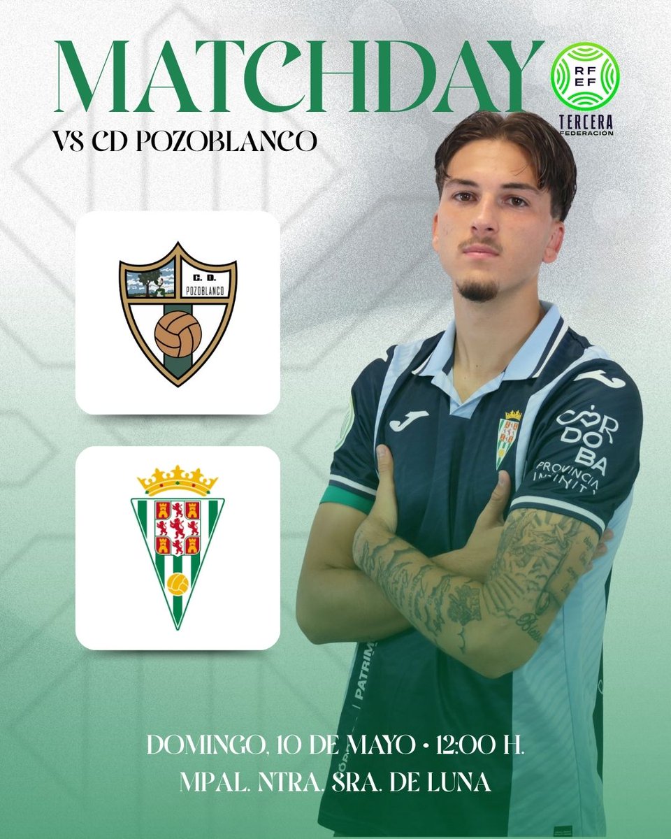 Cantera_CCF's tweet photo. ⚽️ 𝓜𝓪𝓽𝓬𝓱𝓭𝓪𝔂 🔥

📈Jornada 3️⃣4⃣  #TerceraRFEF 

@C_DPozoblanco  🆚 #CórdobaB 

🏟️ Estadio Ntra. Sra. de Luna
🕛 12:00 h
#⃣ #PozoblancoCCFB https://t.co/X8uhfhLQXR