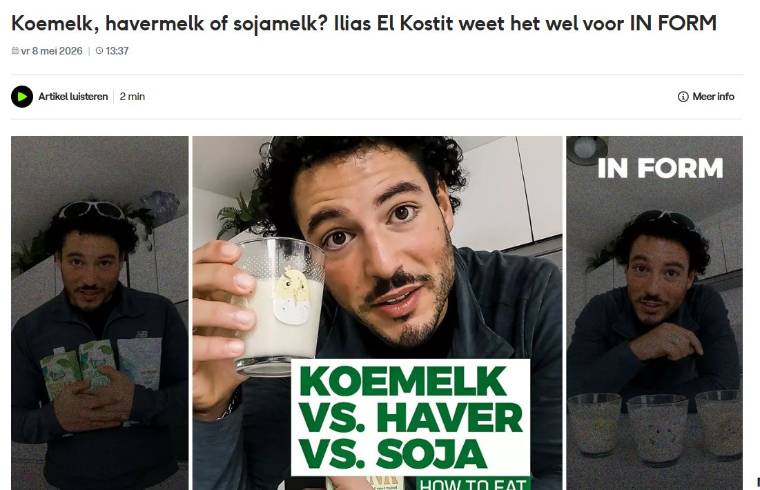 Mauritsvdr's tweet photo. Vlaamse subsidies voor kooktips, een onuitroeibaar fenomeen. Na de Vlaamse kookapp: de VRT kreeg er deze legislatuur miljoenen bij voor de strijd tegen fakenews. Gevolg: dit soort platformen. Na een Pano-reportage was er volgens politici "een grote nood aan objectieve informatie over fitness". 

We zijn nu aanbeland bij "Havermelk, sojamelk of koemelk?", "Maak een snack met Dadels!", "Hoe bereid je ei-muffins?" en "Wat is het best: Skyr of youghurt?".

Vlaamse kookapp 2.0. Het blijft onbegrijpelijk dat er met belastinggeld gedupliceerd wordt wat al perfect door duizenden niet-gesubsideerde contentmakers wordt gebracht.