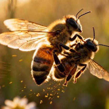 Cultination1's tweet photo. 🐝🌻 Le mâle de l’abeille MEURT après L’ACCOUPLEMENT : son pénis explose sous la pression de l’éjaculation.

Chez les abeilles, le mâle (faux-bourdon) n’a qu’une seule chance de se reproduire. 

Lors de l’accouplement en vol avec la reine, il éjacule avec une telle force que son appareil génital explose et se détache, causant sa mort immédiate. 

Ce sacrifice assure le transfert maximal de sperme pour féconder la reine, qui stockera les spermatozoïdes tout au long de sa vie (plusieurs années) pour pondre des dizaines de milliers d’œufs.  

Ce phénomène biologique extrême, appelé « endophallus explosion », est une stratégie évolutive unique chez les hyménoptères. 

Les faux-bourdons naissent uniquement pour cette mission reproductive ; ils ne butinent pas et sont souvent expulsés de la ruche à l’automne.
(National Geographic & BBC Earth)