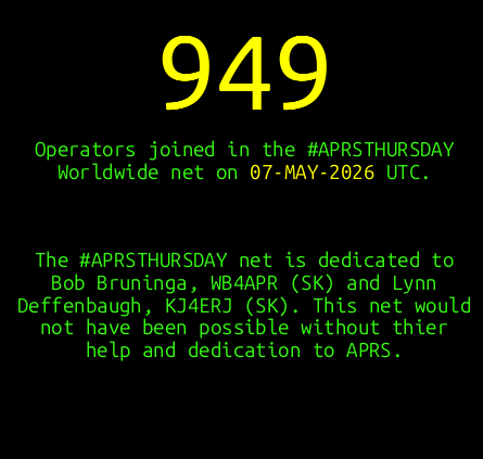 kc8owl's tweet photo. Thank you to everyone who joined us this week through the ANSRVR and APRSPH systems, we had 949 stations in the log!  Thank you all and see you next week. https://t.co/0G88CmHdFg