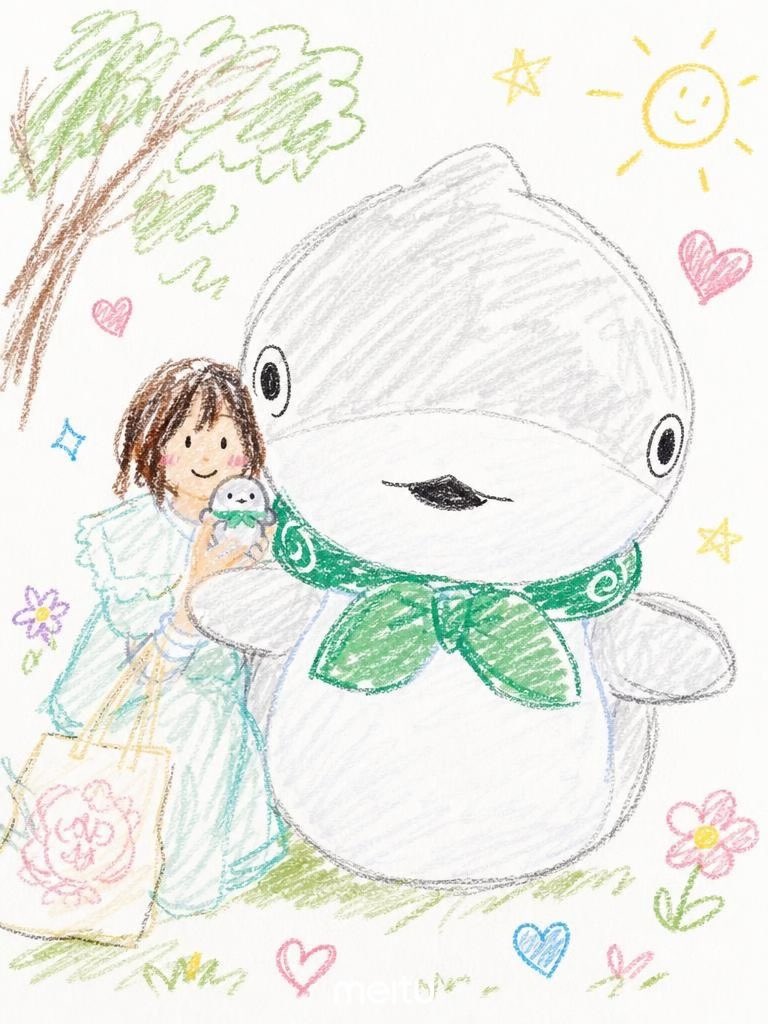 s_mile__28's tweet photo. この間の子ザメちゃんたちとのグリをお絵描き風🎨に加工してみたらみんなそのまましっかりお絵描きしてくれてる🖍🤍ྀི
わたしは可愛く美化されすぎてるけど(笑)他の映り込みの人とかも消してくれてる！！すごい！🎨ᝰ✍︎꙳⋆ https://t.co/Gzg9VUR05J
