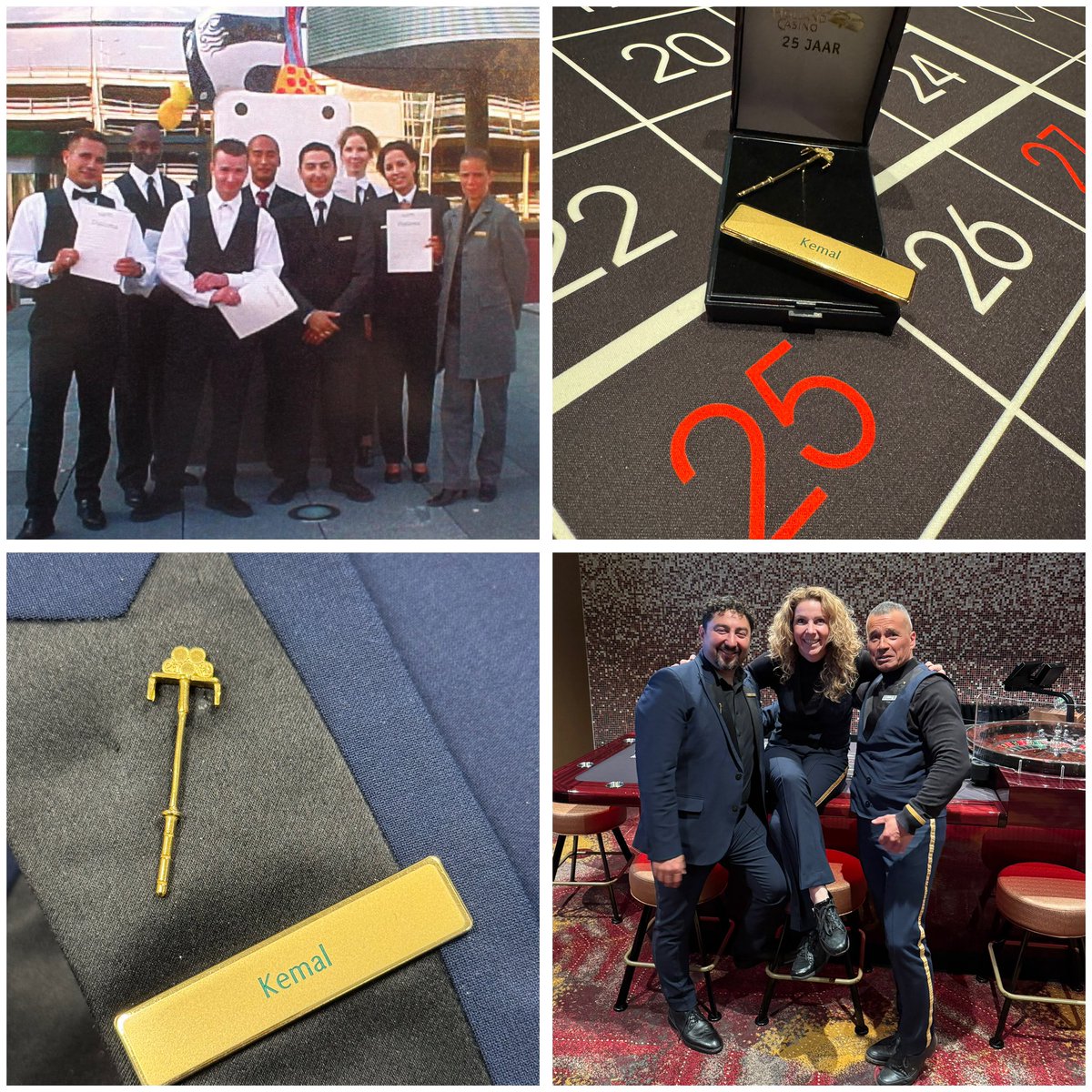 kmlkync's tweet photo. 25 jaar in dienst bij Holland Casino! 🍀
Trots en dankbaar dat ik mijn gouden râteau in ontvangst mocht nemen. 
Een mooie waardering voor 25 prachtige jaren vol herinneringen, collega’s en bijzondere momenten. 
Op naar nog meer mooie jaren. ♠️♥️♣️♦️
#HollandCasino https://t.co/W2uUb8LjpI