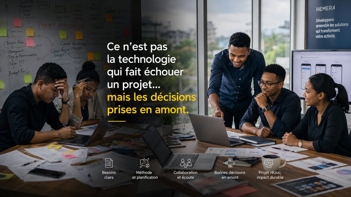 HEMERAmedia's tweet photo. Ce n’est pas toujours la technologie qui fait échouer un projet d’application…
À Madagascar, les erreurs viennent souvent du manque de cadrage, de méthode et de vision dès le départ.
Lire l'article👇
https://t.co/id9RYFk9wR
#Madagascar #ApplicationWeb #DeveloppementWeb https://t.co/7UfSV53Id5