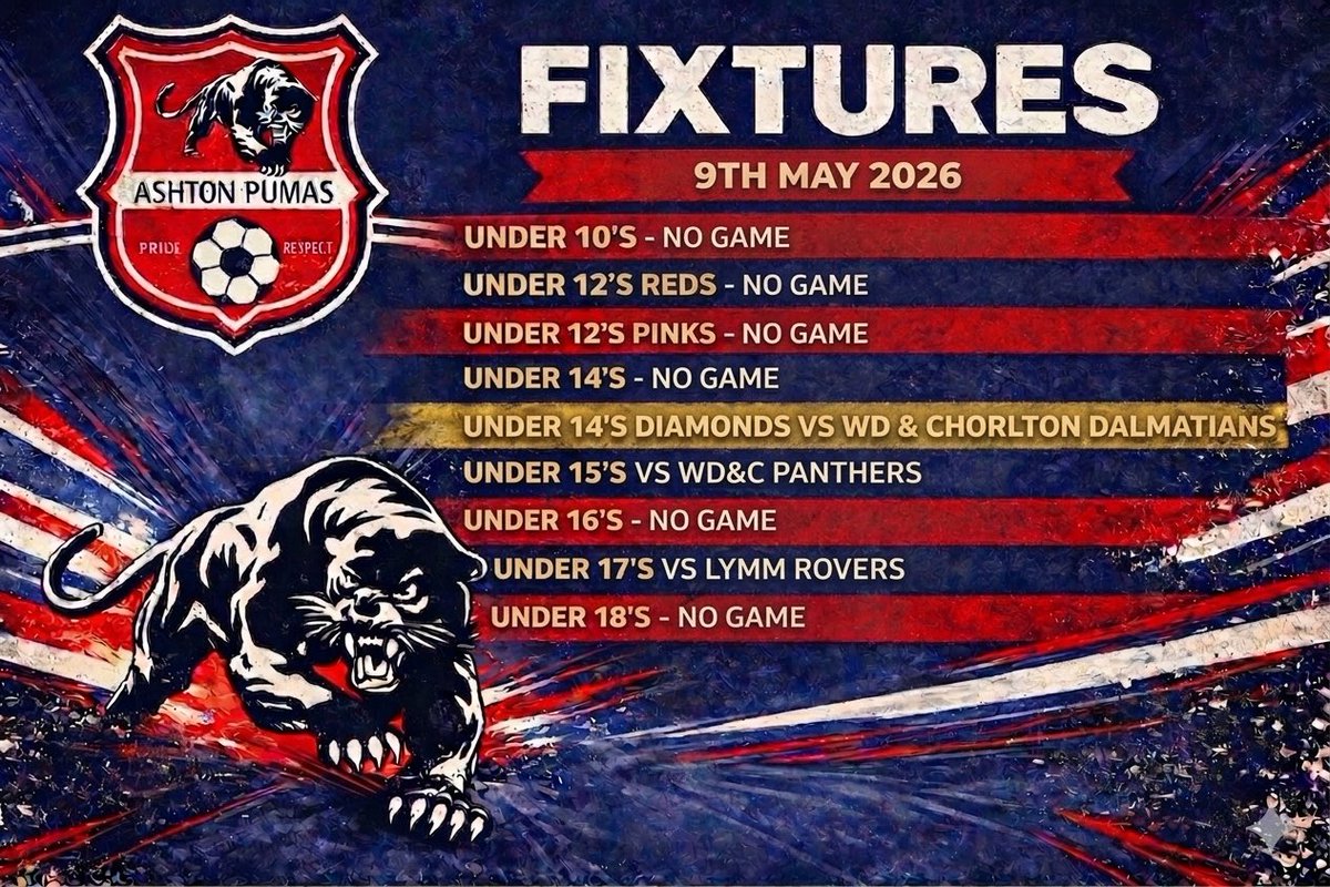 Pumasgfc's tweet photo. Good luck to our teams tomorrow. Massive good luck to our 14’s Diamonds in their cup final 💪🏻💙❤️ https://t.co/OQrTfq8xPU