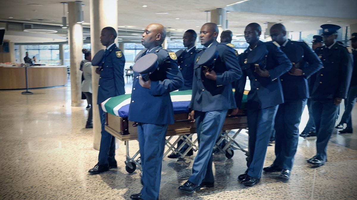 DasenThathiah's tweet photo. Captain Louis Nel - who was killed in a brutal ambush just over a week ago - is being laid to rest in Durban today. 

He is being remembered as a decorated police officer, who served in the Special Task Force. 

But he was also a loving father, husband and passionate biker. 

The provincial commissioner, Lt-Gen Nhlanhla Mkhwanazi, and KZN premier Thami Ntuli are also here to pay their last respects. 

@eNCA