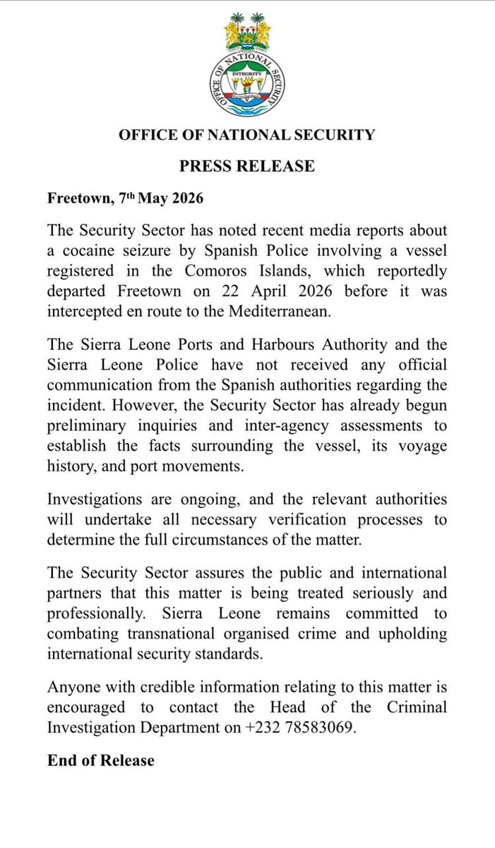 Sierra Leone Ports and Harbours Authority tweet media
