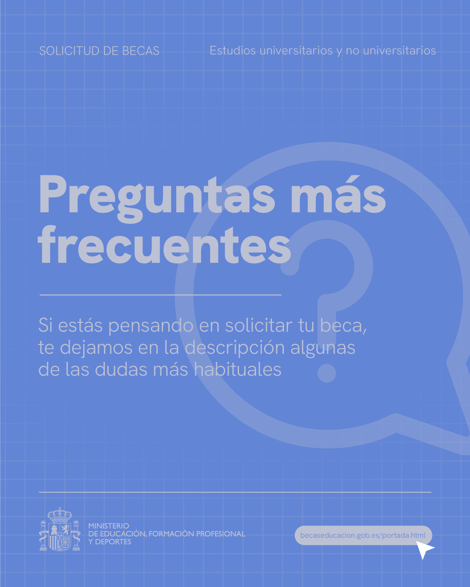 educaciongob's tweet photo. 📚 Becas 2026-2027: dudas frecuentes sobre quién puede pedirla, qué cubre, qué se tiene en cuenta y las novedades de esta convocatoria.

🗓️ Plazo abierto hasta el 18 de mayo.
🔗 https://t.co/SxQeoX883b

#Becas #AyudasAlEstudio https://t.co/IxENfBlGSg