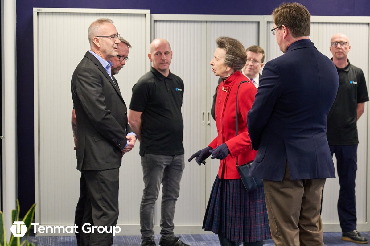 TENMATltd's tweet photo. A proud moment to reflect on the official opening of our Irlam Manufacturing &amp; Innovation Centre by HRH The Princess Royal, joined by distinguished regional representatives. A truly memorable day for Tenmat Group. #TenmatGroup #BuildingSafety #Innovation #FireSafety https://t.co/tj6ePo2Lb9