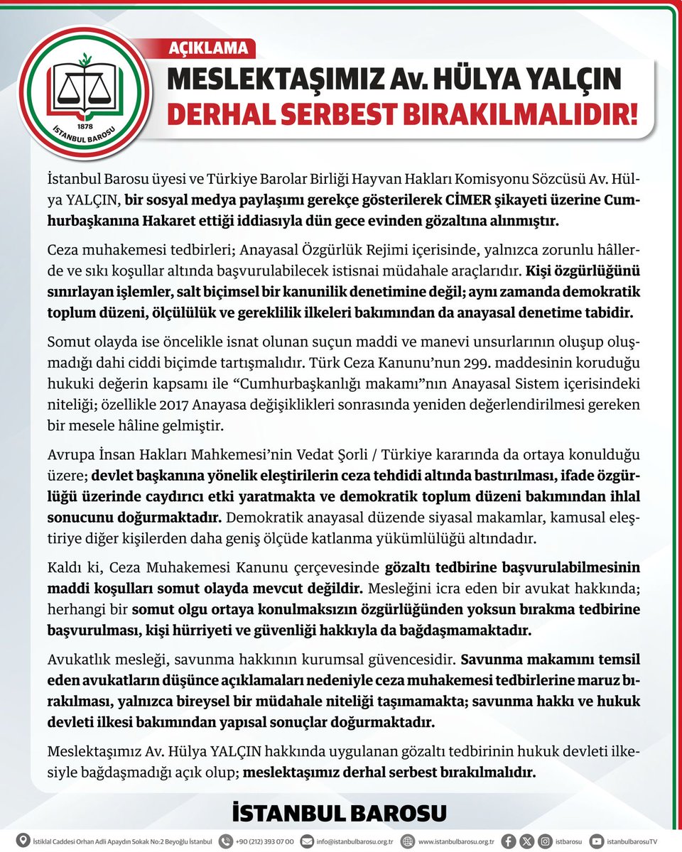 İstanbul Barosu tweet media