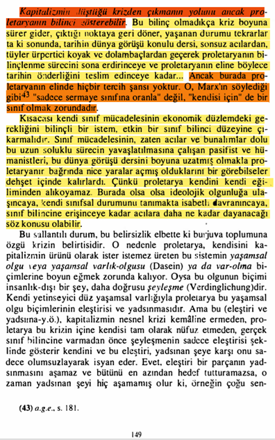 DincerKaratepe's tweet photo. "#Kapitalizm'in düştüğü krizden çıkmanın yolunu ancak #proletarya'nın bilinci önleyebilir. Bu #bilinç olmadıkça #kriz boyuna sürer gider, çıktığı noktaya geri döner, yaşanan durumu tekrarlar ta ki sonunda, tarihin dünya görüşü konulu dersi, sonsuz acılardan, tüyler ürpertici koyak ve dolambaçlardan geçerek proletaryanın #bilinçlenme sürecini sona erdirinceye ve proletaryanın eline böylece tarihin önderliğini teslim edinceye kadar. Ancak burada proletaryanın elinde hiçbir tercih şansı yoktur. O, #Marx'ın söylediği  gibi "sadece #sermaye sınıfına oranla" değil, "kendisi için" de bir #sınıf olmak zorundadır..." #GeorgLukacs - #Tarih ve #SınıfBilinci