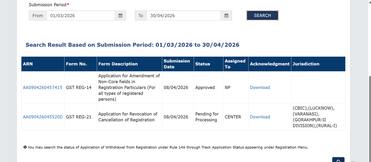 AdvMahtabkhan's tweet photo. GST Reg was cancelled for non-updation of bank details.After opening the a/c, details were updated &amp; Revocation App was filed on 08-Apr within time, but approval is being unnecessarily delayed, apparently for personal gain. Kindly take urgent action.
@cbic_india @nsitharamanoffc https://t.co/gokkJNwG4c