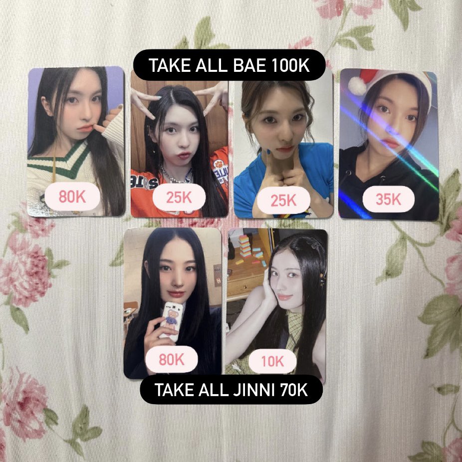 hyuckic's tweet photo. wts / want to sell / lfb / ina 🇮🇩

ꔛ nmixx bae cat, santa, bakery, tuspi, jinni jypshop, sg23, bakery &amp; unit bae kyujin sullyoon

✦ price in pict idr, negotiable

📍 — loc : malang
💌 — dm if interested!! https://t.co/UMugChsG0U