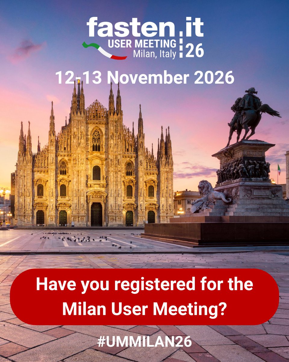 Fastenit's tweet photo. Only 6 months to go until our https://t.co/IwW6poOlyi User Meeting in Milan, will we see you there? 🇮🇹 Click here to register today 📷https://t.co/fxrVLjIcVu 
#fastenit #Milan #UMMILAN26 #fasteners #networking https://t.co/tNPslgcnH0