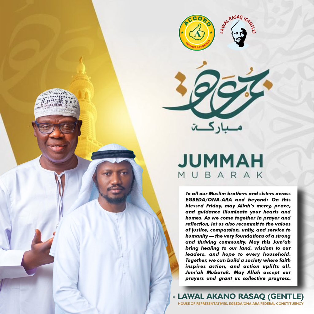 omoomodosumutv's tweet photo. Jummah Mubarak ACCORDingly 🕋🕌👍🤲 https://t.co/aOF2H7m2jc